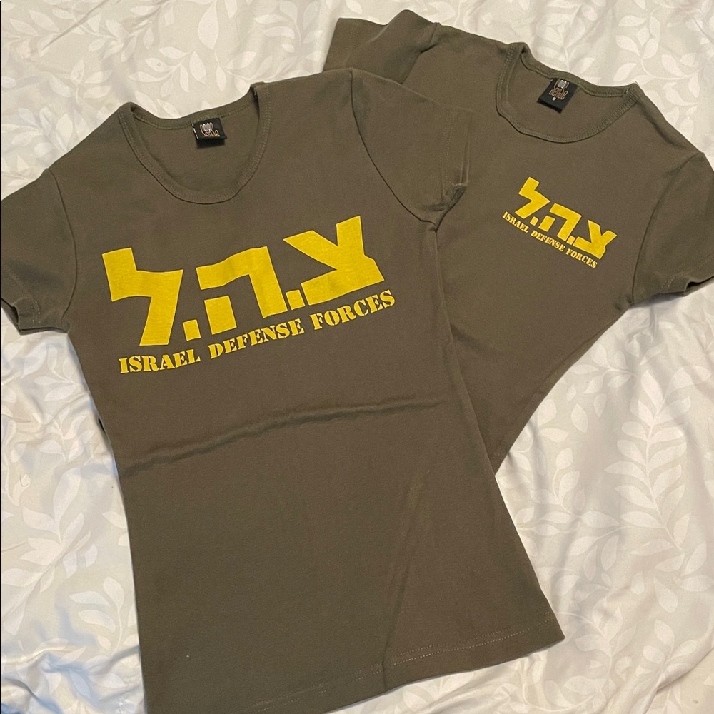 Olive Green idf Israeli defense Graphic Tee 2 pack